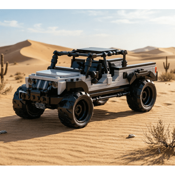 CNV MOC-85483 Jeep Gladiator Off-Road Truck Building Blocks, 8-Speed Race Car Model, Compatible with Major Bricks, Collectible Toy Gift for Car Enthusiasts