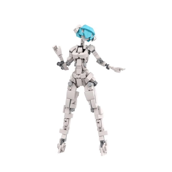 CNV MOC Bunny Girl Mecha Girl Building Blocks Model, Super Flexible Multi-Joint Robot Girl Figure, DIY Assemble Mecha Musume Toy Gift for Kids & Collectors