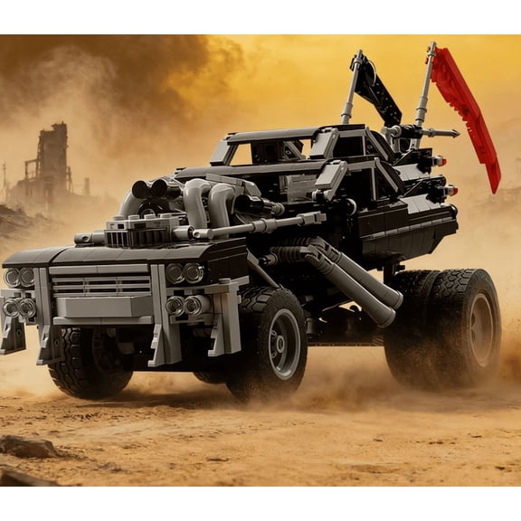 CNV Mad Max Inspired Wasteland Combat Truck Building Kit, MOC-18142 Post-Apocalyptic Off-Road Vehicle, Compatible with Major Bricks, Adult Collectible Toy