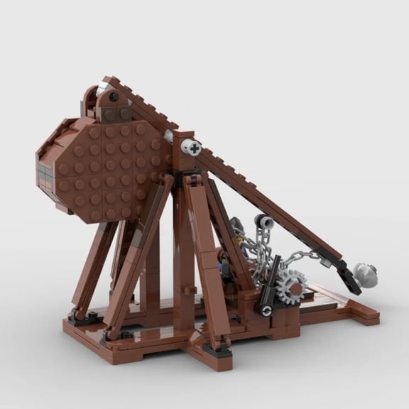 CNV Medieval Catapult & Trebuchet Building Blocks, Functional Siege Engine with Projectile, Compatible with Major Brick Brands, STEM History Toy Gift for Kids