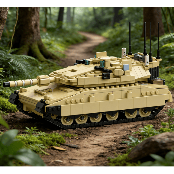 CNV Merkava MK4 Tank Building Blocks Set, MOC Military Tank Model Compatible with 165218 Bricks, Creative Assembly Military Vehicle Toy for Collection & Display