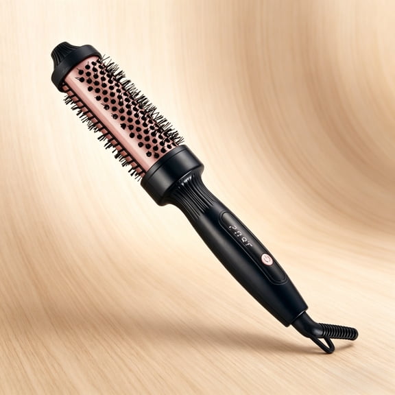 CNV Multi-Functional Heated Hair Brush Styler, Digital Temperature Control Curling Comb, Anti-Scald Bristles, Ionic Ceramic Volumizer, Frizz-Free Shine, Travel-Friendly Hair Tool(BLACK)