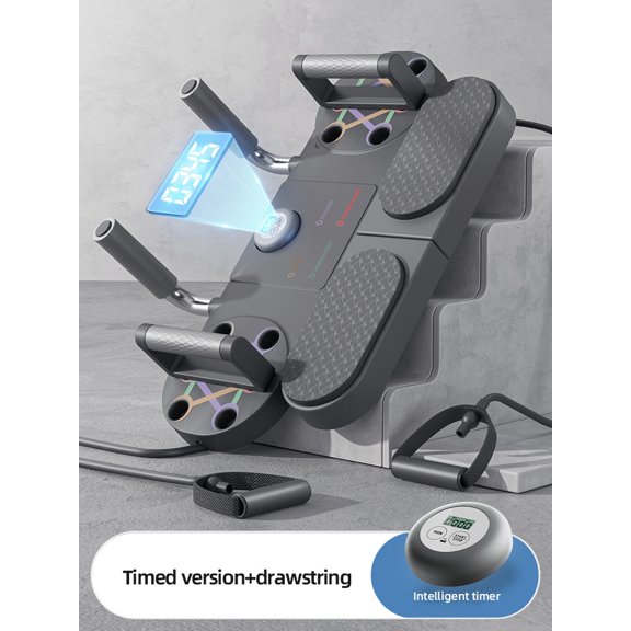 CNV Multipurpose Core Trainer for Plank Support and Push-ups, Adjustable Handle & Elbow Pads, Smart Digital Timer for Abdominal Workout, Home Gym Fitness Equipment