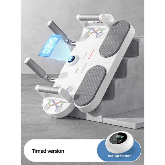 CNV Multipurpose Core Trainer for Plank Support and Push-ups, Adjustable Handle & Elbow Pads, Smart Digital Timer for Abdominal Workout, Home Gym Fitness Equipment