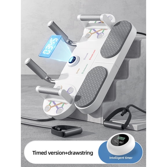 CNV Multipurpose Core Trainer for Plank Support and Push-ups, Adjustable Handle & Elbow Pads, Smart Digital Timer for Abdominal Workout, Home Gym Fitness Equipment