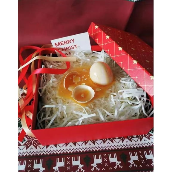 CNV Novelty Smashed Egg Smartphone Holder, Ultra-Realistic Raw Egg Spill Desk Decor, Anti-Slip Practical Phone Stand for iPhone and Android, Unique Gift Idea for Friends and Coworkers