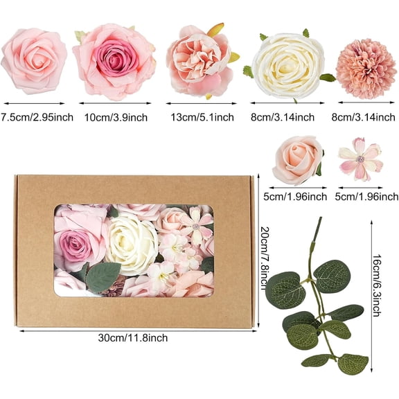 CNV Pink Artificial Flowers Combo for Wedding, Fake Blush Floral Centerpieces & Cake Flowers DIY, Baby Shower Party Home Decorations