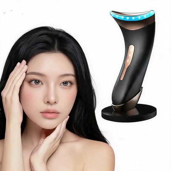 CNV Portable EMS Neck Face Lifting Massager, LED Light Therapy Anti-Aging Beauty Device for Wrinkle Reduction