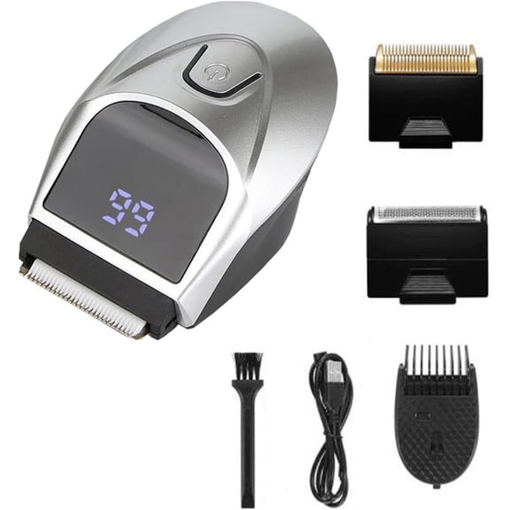 CNV Portable Electric Head Shaver & Hair Cutter, Waterproof Short Hair Grooming Tool for Back of Neck, USB Rechargeable Clipper Set with LED Indicator