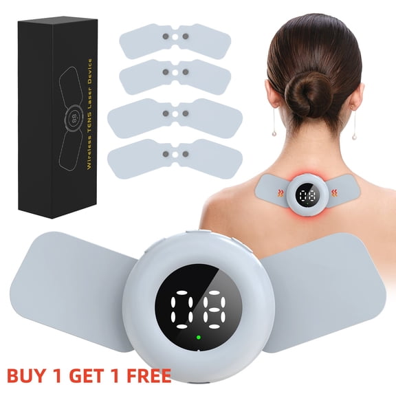 CNV Portable Micro-Current Massager, Shoulder & Neck Muscle Relaxation Tool with 4 Gel Patches - 2 Pack