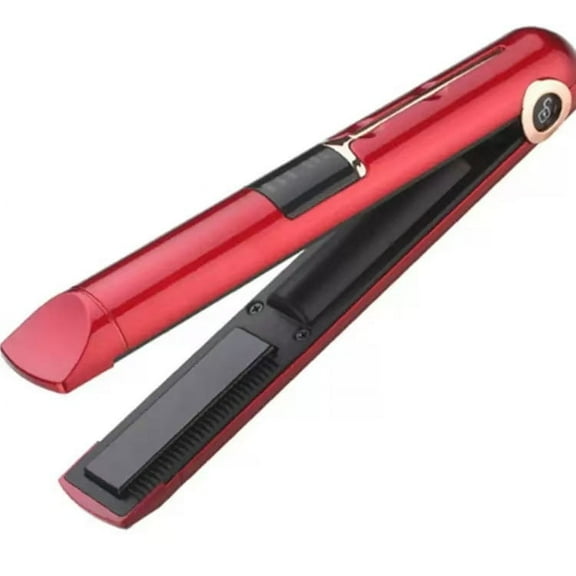 CNV Portable Mini Hair Straightener, USB Charging Cordless Flat Iron with Ceramic Tourmaline Ionic Plate - Travel-Friendly Hair Styling Tool,Red
