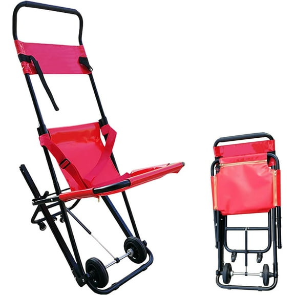 CNV Portable Stair Chair Lifts for Seniors, Manual Stair Climbing Wheelchair for Outside and Home Transfer, Aluminum Alloy Corridor Evacuation Chair for EMS Use
