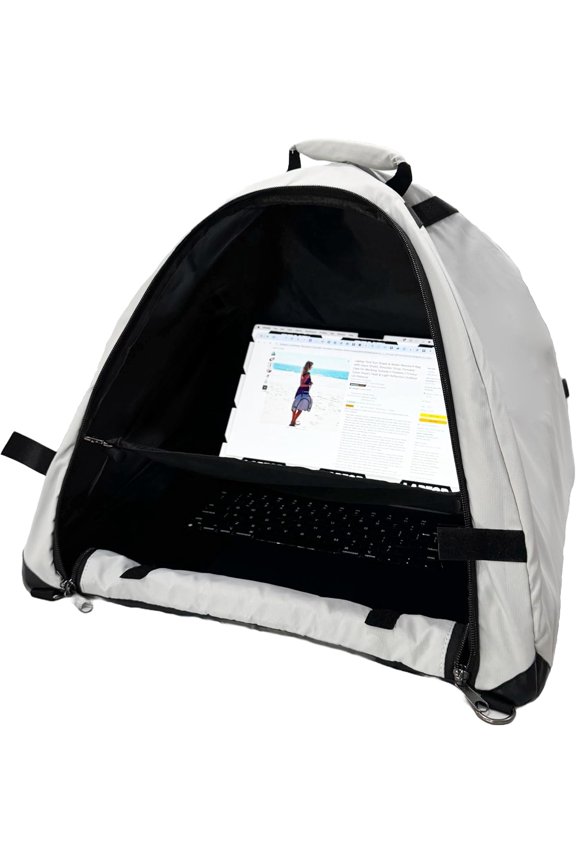 - Portable Sun Shade & Water-Resistant Beach Bag for Outdoor Work | Heat & UV Reflective Fabric | Computer Privacy Hood & Glare Shield | Convertible Tote for Laptop, Towels, Drinks & More