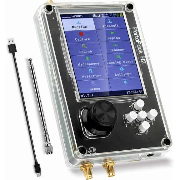 CNV Portapack H2 Software Defined Radio Kit with Antennas,3.2 Inch TFT 1MHz-6GHz Professional Wireless Radio Transceiver ABS Shell,(Plastic 2-piece set)