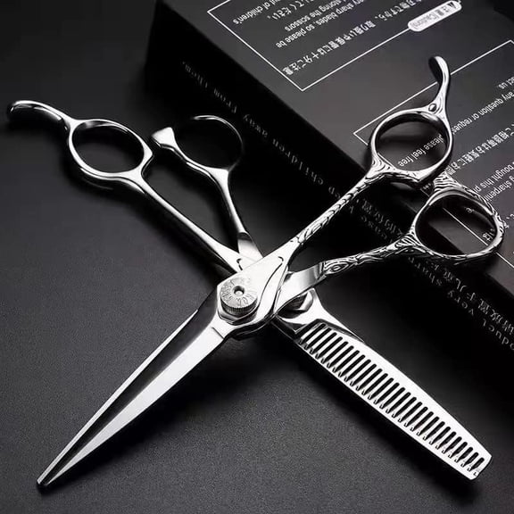 CNV Premium 440C Japanese Steel Hairdressing Scissors Kit, Ergonomic Threaded Handle for Salon & Home Use