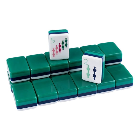 CNV Premium Emerald Green Acrylic American Mahjong Set, Luxury 166-Tile 4-Layer Strategy Game for Travel and Socializing