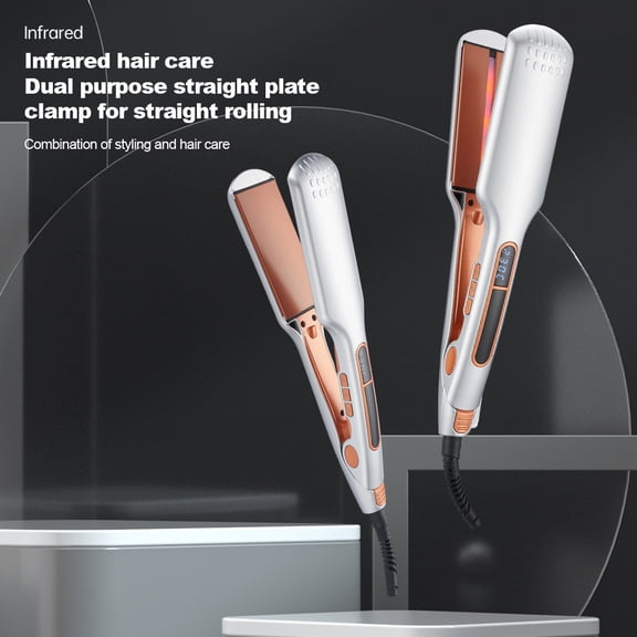 CNV Professional 1.75 Inch Infrared Hair Straightener with Ceramic Tourmaline Plates, Digital LCD Temperature Control Flat Iron for Rapid Smoothing, Ionic Styling Tool