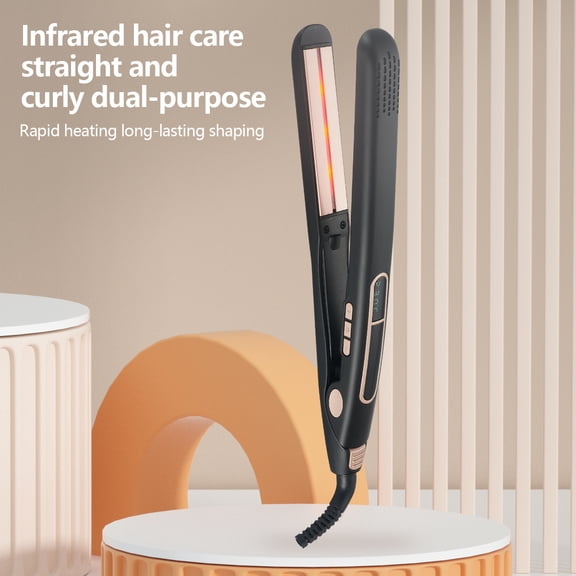 CNV Professional 1-Inch Infrared Hair Straightener with Ceramic Tourmaline Plates, Digital LCD Temperature Control Flat Iron for Deep Moisture Lock, Ionic Styling Too