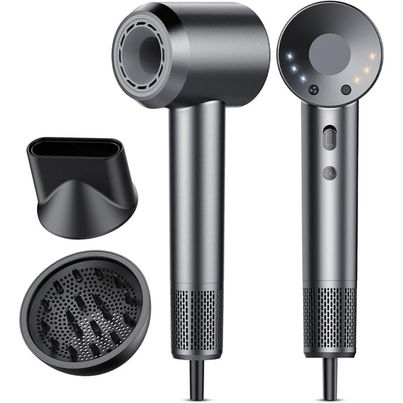 CNV Professional 160,000 RPM High-Speed Ionic Hair Dryer with Brushless Motor, 1600W Fast Drying Blow Dryer with Intelligent NTC Heat Control, 500 Million Negative Ions for Frizz-Free Shine