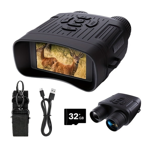 CNV Professional 2.7K Night Vision Binoculars for Adults, 36MP Digital Infrared Goggles with 3.0" Large TFT LCD Screen, 10X Digital Zoom High Definition Camera for Wildlife Observation and Camping