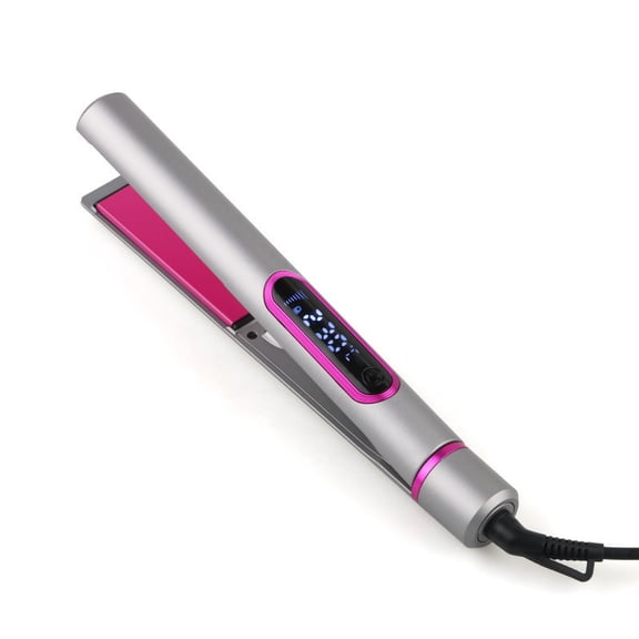 CNV Professional 2-in-1 Hair Straightener with 10 Digital Heat Levels, Smart LED Display Ceramic Flat Iron for Short Hair and Bangs, 3D Floating Plates, Grey