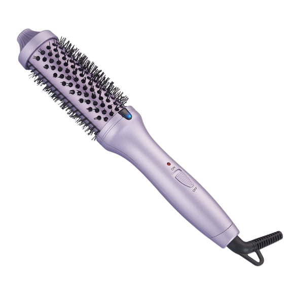 CNV Professional 2-in-1 Heated Round Brush Hair Styler, One-Key Operation Thermal Comb with Ceramic Coating for Root Volume and Waves, Rapid PTC Heating