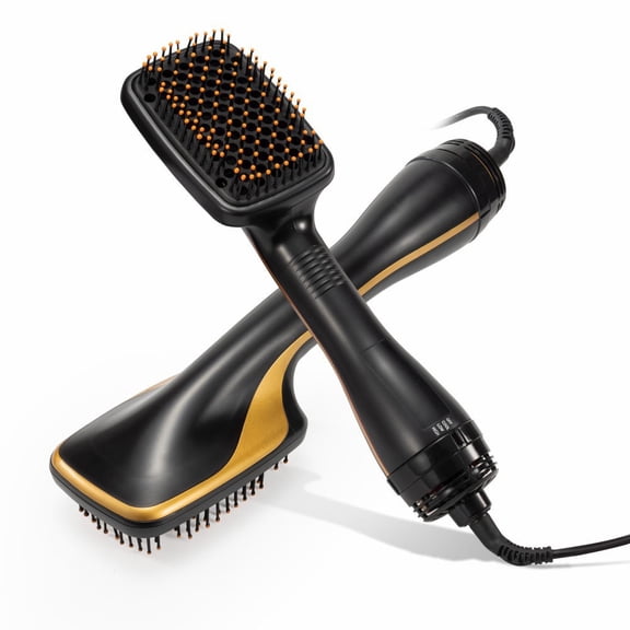 CNV Professional 2-in-1 Hot Air Brush and Hair Dryer, Multi-Functional Paddle Styling Comb for Fast Drying and Smoothing, Large Ceramic Salon Styler with 3 Heat Settings for All Hair Types