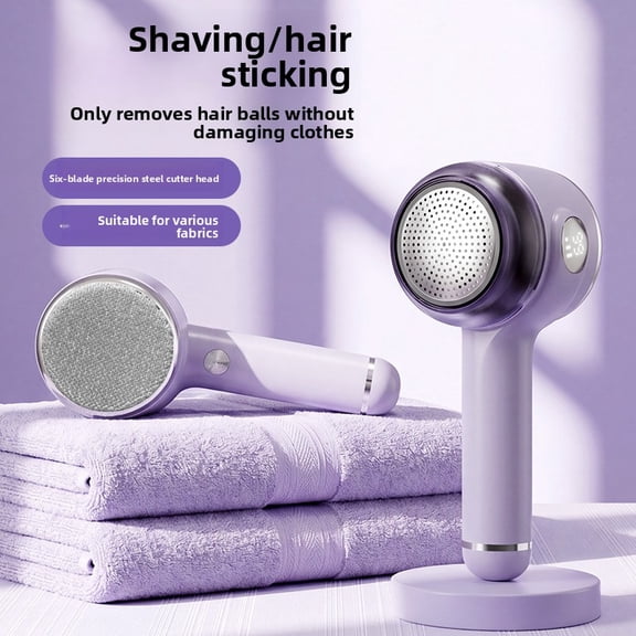 CNV Professional 3-in-1 Fabric Shaver and Lint Remover Set, Rechargeable 6-Blade Electric Defuzzer for Sweaters and Coats, Integrated Sticky Roller