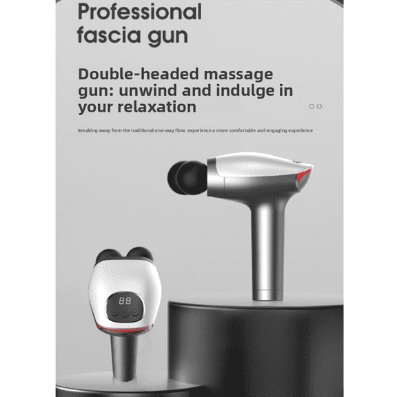 CNV Professional Dual-Action Muscle Activation Device with 4 Interchangeable Heads, Intelligent Percussion Massager for Athletes and Office Use, USB Rechargeable Set