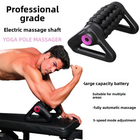 CNV Professional Electric Muscle Roller with Stable Triangular Stand, 5-Speed Motorized Massage Wand for Deep Tissue Conditioning, Rechargeable Wellness Tool, Black