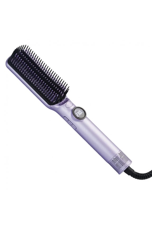 Professional Heated Straightening Comb, Ionic Anti-Frizz Hair Straightener Brush, LCD Temperature Control & Anti-Scald Safe Design (BLACK)