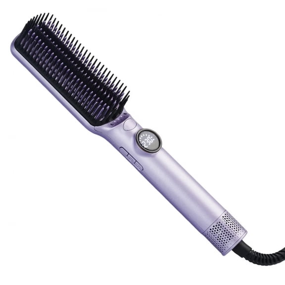 CNV Professional Heated Straightening Comb, Ionic Anti-Frizz Hair Straightener Brush, LCD Temperature Control & Anti-Scald Safe Design (BLACK)