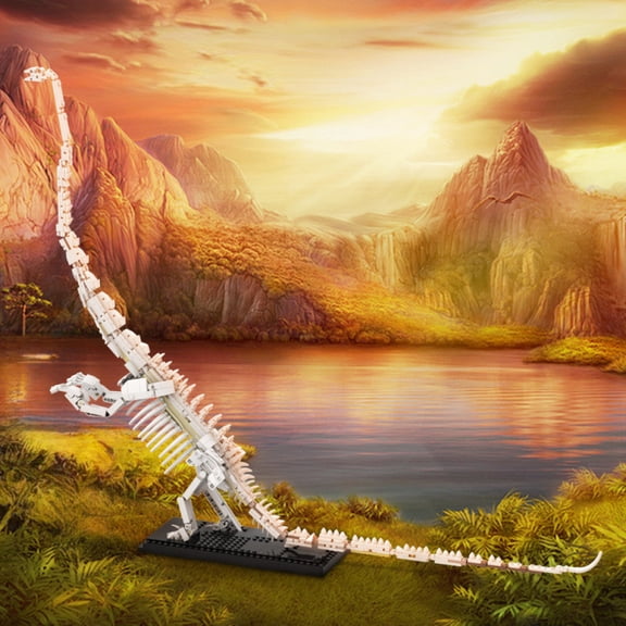 CNV Professional Jobaria Dinosaur Skeleton Building Blocks Set, Museum-Quality Sauropod Fossil Model with Display Stand, Educational Prehistoric Animal Construction Toy for Adults and Teens