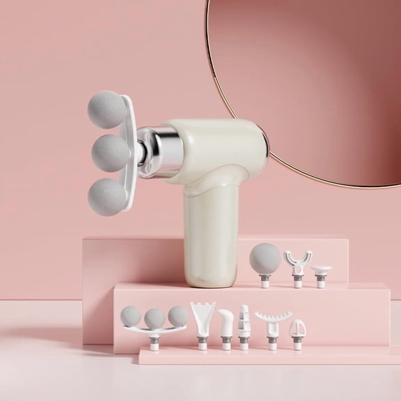 CNV Professional Mini Massage Gun with 9 Interchangeable Heads, Handheld Percussion Massager for Full Body Muscle Recovery, Portable Handheld Wellness Kit