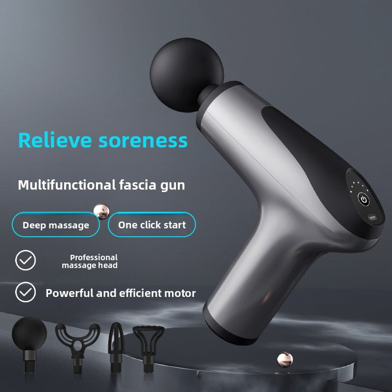 CNV Professional Mini Percussion Massage Gun with 4 Heads, Handheld Muscle Stimulator for Post-Workout Recovery, Deep Tissue Handheld Quiet Device, Type-C Charging