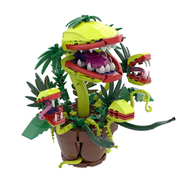 CNV Professional Monstrous Carnivorous Plant Building Blocks Set, 428 PCS Multi-Headed Venus Flytrap Model with Posable Jaws, Creative MOC Botanical Collection for Home and Office Decor