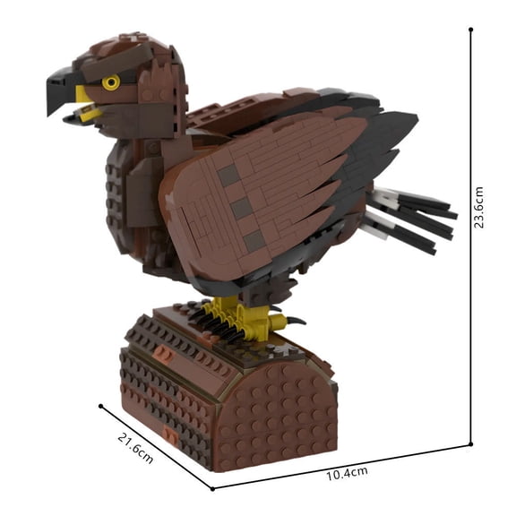 CNV Professional Realistic Golden Eagle Building Blocks Set, Majestic 3D Bird of Prey Model with Rock Display Base, Creative Wildlife Sculpture for Home Office Tabletop Decor