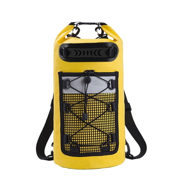 CNV Professional Waterproof Dry Bag with Front Mesh Pocket, Heavy-Duty Roll Top Floating Sack for Kayaking, Boating and Camping