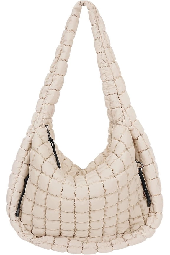 Quilted Tote Bag Large Carryall Puffer Shoulder Bag Lightweight Padding Hobo Bag