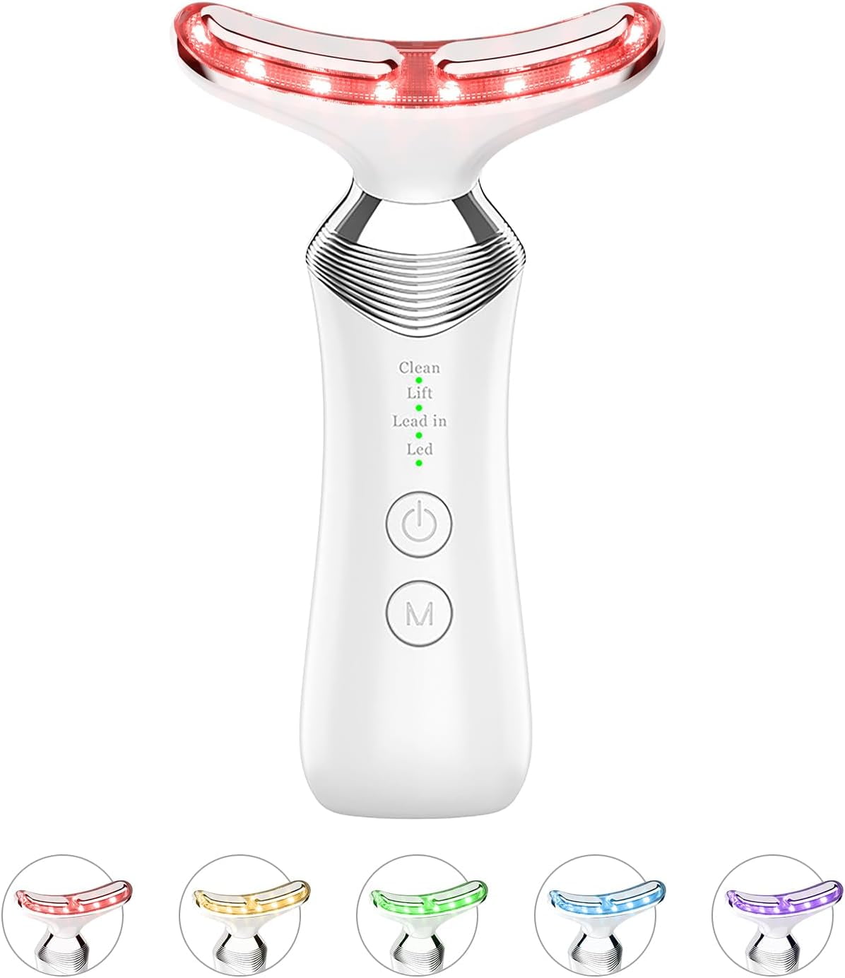 Red Light  for Face and Neck, 8-in-1 Led Face Neck Massager for Skin Care
