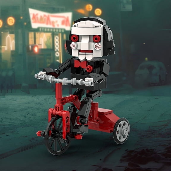 CNV Saw Billy Puppet Building Blocks, Horror Movie Character on Tricycle, Compatible with Major Bricks, Hot Amazon Horror Collectible Toy