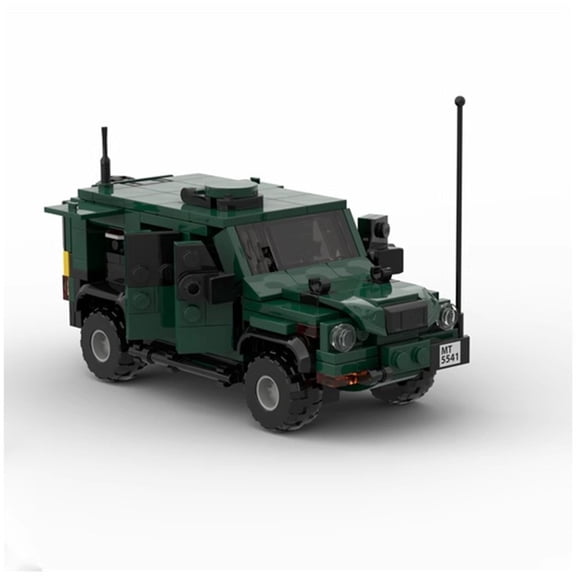 CNV Small Particle MOC LMV 2 Military Armored Vehicle Building Blocks Model, Army Combat Armored Car Assembly Bricks Set, Desktop Display Toy Gift for Boys & Military Fans