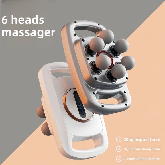 CNV Smart 6-Node Deep Tissue Massager with Soothing Heat, High-Torque Percussion Device for Full Body Muscle Conditioning, 6 Speed Levels, LCD Display