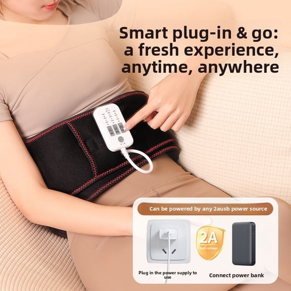 CNV Smart Air Compression Waist Massager with Soothing Heat, Rechargeable Abdominal Wellness Belt with Digital Controller, Portable Thermal Wrap for Daily Comfort