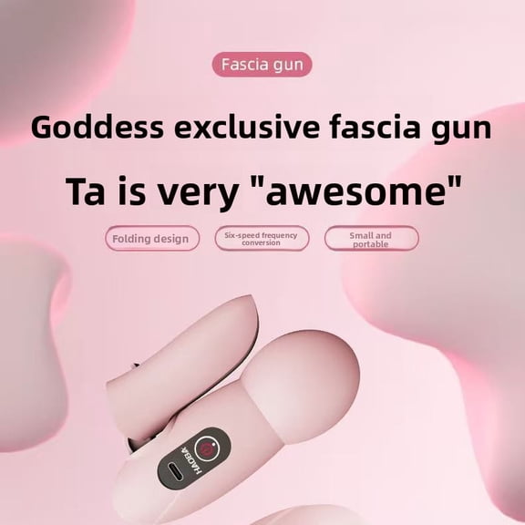CNV Smart Folding Mini Massage Gun with 6 Speed Levels, Portable Handheld Percussion Massager for Full Body Relaxation, USB-C Rechargeable Wellness Tool