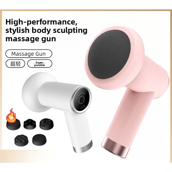 CNV Smart Lightweight Handheld Massager for Neck and Shoulders, Quiet High-Torque Muscle Toning Styler with 4 Interchangeable Heads, Travel-Ready Wellness Tool