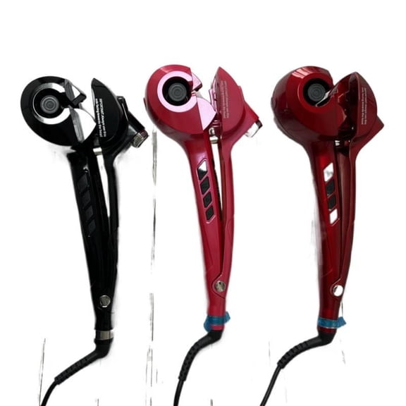 CNV Smart One-Touch Automatic Curling Iron with Ceramic Spiral Barrel, Rotating Hair Waver for Instant Bouncy Curls, 10 Precise Temp Settings with LCD