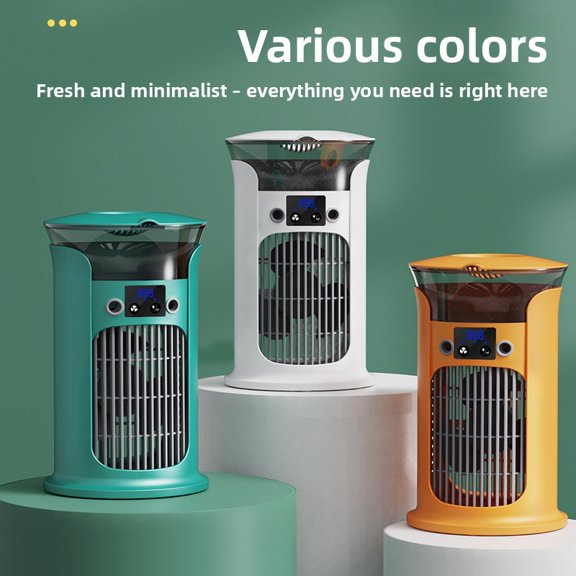 CNV Smart USB Desktop Air Cooler with Ice Mist Technology, 3-in-1 Portable Humidifying Fan with Digital LCD Display and Multi-Speed Control, Quiet Personal Oasis