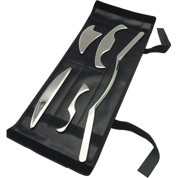 Stainless Steel Gua Sha Scraping Massage Tool Set of 5 Pieces