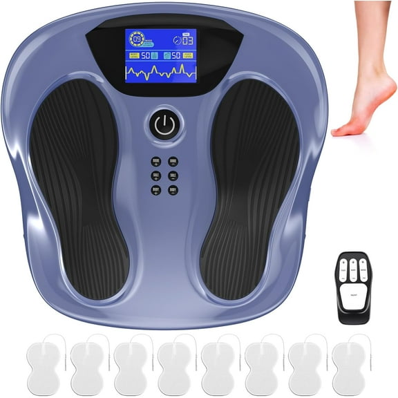 CNV TENS & EMS Foot Massager with Body Pads, Electric Pulse Foot Circulation Stimulator for Soothing Tired Legs and Feet, Full Body Relaxation System with Remote
